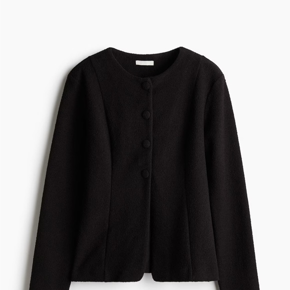NEW H&M long sleeve Black Button-Up Cardigan with defined waist - Picture 1 of 5